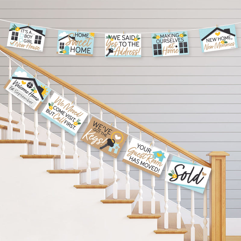 Welcome Home Housewarming - Photo Prop Signs - New Sweet Home Announcements - 10 Pieces