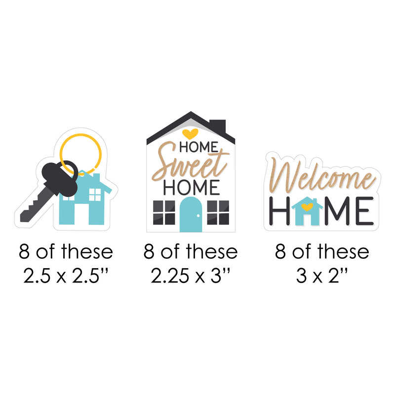 Welcome Home Housewarming - DIY Shaped New Sweet Home Cut-Outs - 24 Count