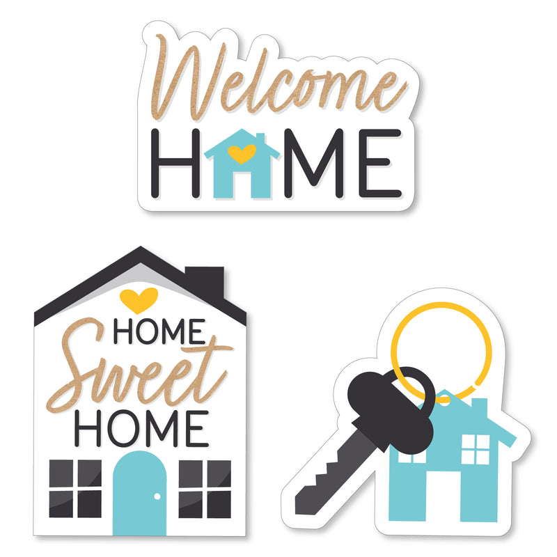 Welcome Home Housewarming - DIY Shaped New Sweet Home Cut-Outs - 24 Count