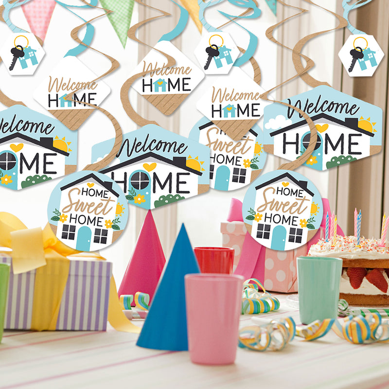 Welcome Home Housewarming - New Sweet Home Hanging Decor - Party Decoration Swirls - Set of 40