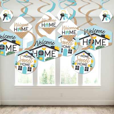 Welcome Home Housewarming - New Sweet Home Hanging Decor - Party Decoration Swirls - Set of 40