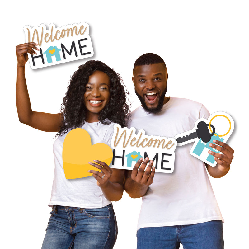 Welcome Home Housewarming - Yard Sign and Outdoor Lawn Decorations - New Sweet Home Yard Signs - Set of 8