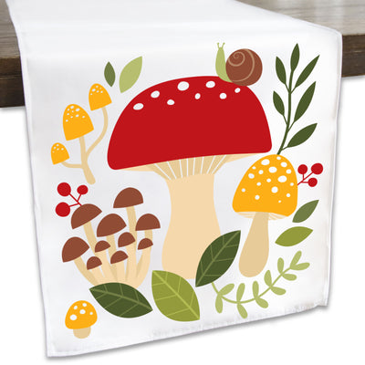 Big Dot of Happiness Wild Mushrooms - Red Toadstool Decor and Party Home Decorative Canvas Cushion Case - Throw Pillow Cover - 16 x 16 Inches