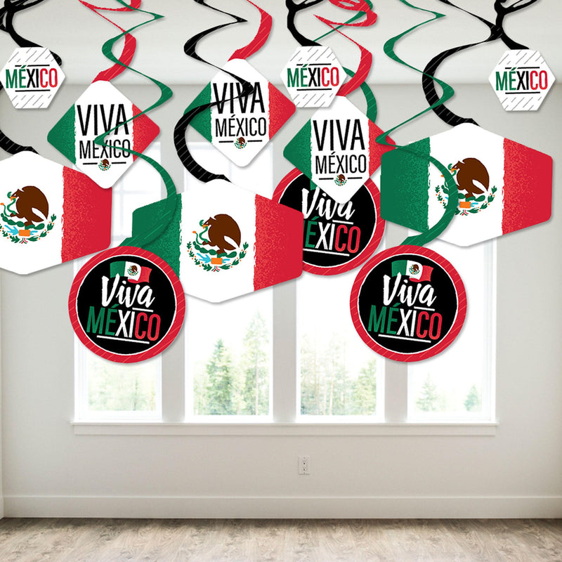 Viva Mexico - Mexican Independence Day Party Hanging Decor - Party Decoration Swirls - Set of 40