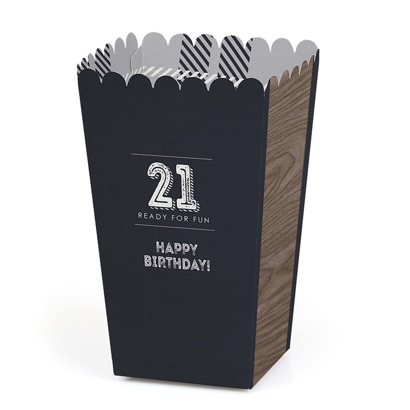 Finally 21 - 21st Birthday Party Favor Popcorn Treat Boxes - Set of 12