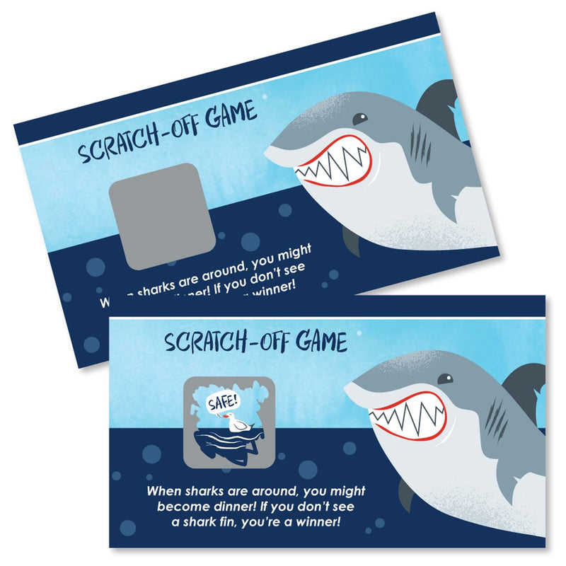 Shark Zone - Jawsome Shark Party or Birthday Party Scratch Off Cards - 22 Cards