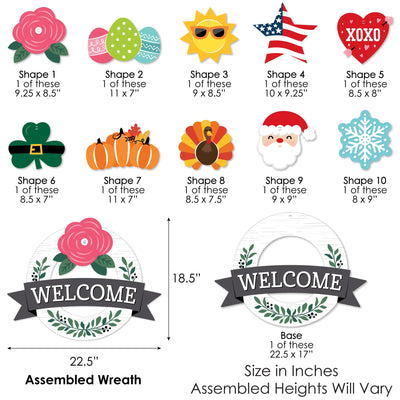 Holiday Welcome - Front Door Seasonal Decor - Interchangeable Wreath