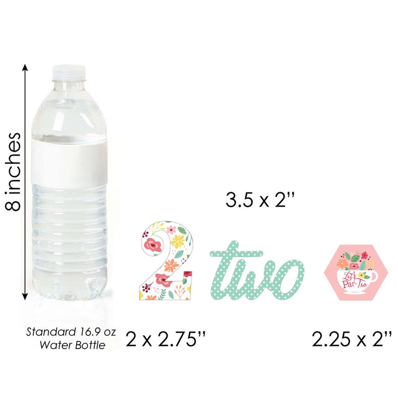 2nd Birthday Tea for Two - Dessert Cupcake Toppers - Garden Second Birthday Party Clear Treat Picks - Set of 24