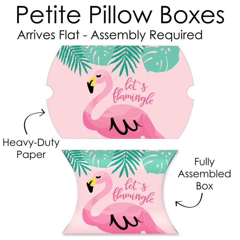 Pink Flamingo - Favor Gift Boxes - Tropical Summer Party Petite Pillow Boxes - Set of 20