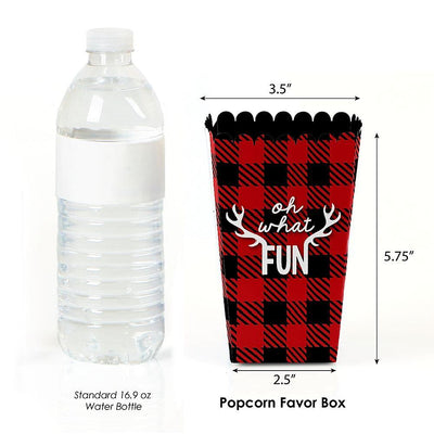 Prancing Plaid - Christmas and Holiday Buffalo Plaid Party Favor Popcorn Treat Boxes - Set of 12