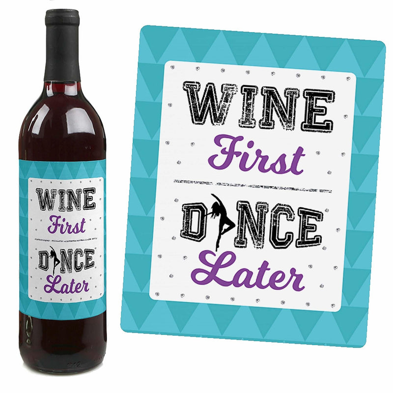 Must Dance to the Beat - Dance - Wine Bottle Gift Labels - Dance Party Decorations for Women and Men - Wine Bottle Label Stickers - Set of 4