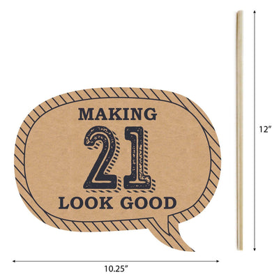 Funny Finally 21 - 10 Piece 21st Birthday Party Photo Booth Props Kit