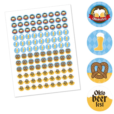 Oktoberfest - Round Candy Labels German Beer Festival Favors - Fits Hershey's Kisses - 108 ct