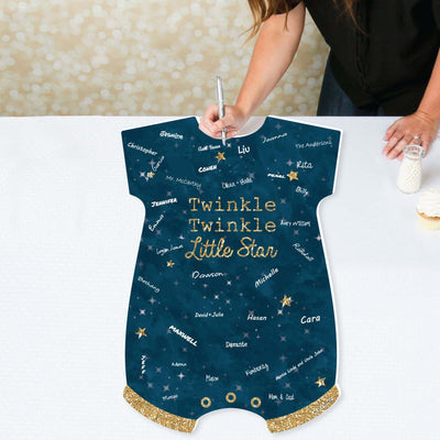 Twinkle Twinkle Little Star - Baby Bodysuit Guest Book Sign - Baby Shower Guestbook Alternative - Signature Mat