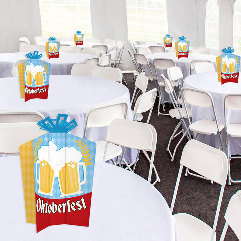 Oktoberfest - Table Decorations - German Beer Festival Fold and Flare Centerpieces - 10 Count