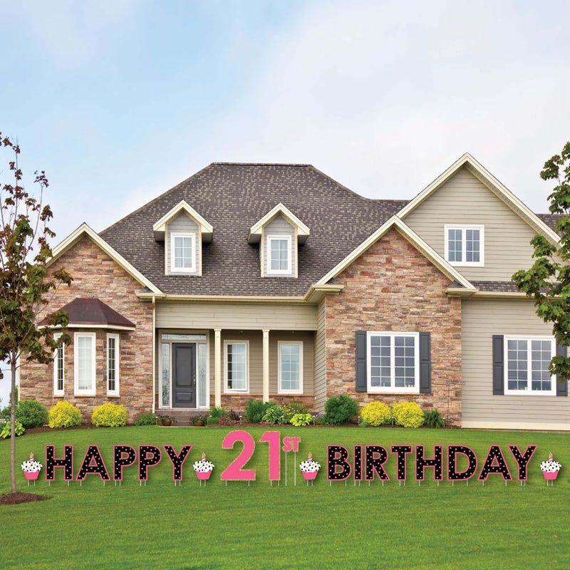 Finally 21 Girl - Yard Sign Outdoor Lawn Decorations - Happy 21st Birthday Yard Signs