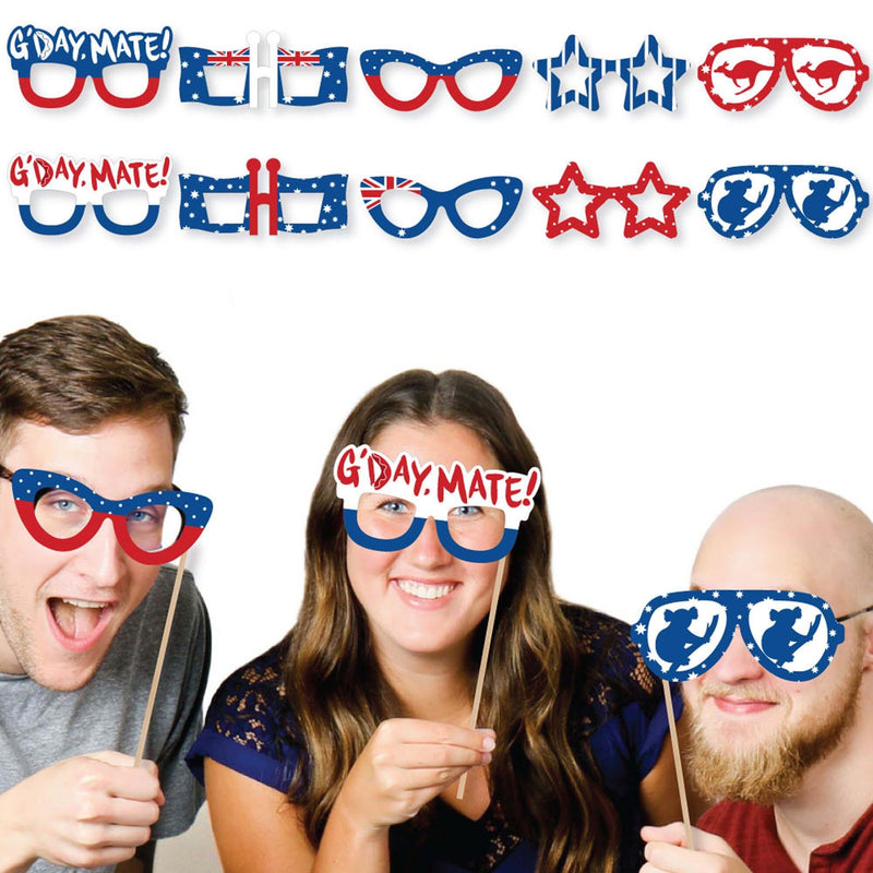 Australia Day - Glasses - Paper Card Stock G&