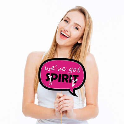 We've Got Spirit - Cheerleading - Personalized Birthday Party or Cheerleader Party Photo Booth Props Kit - 20 Count