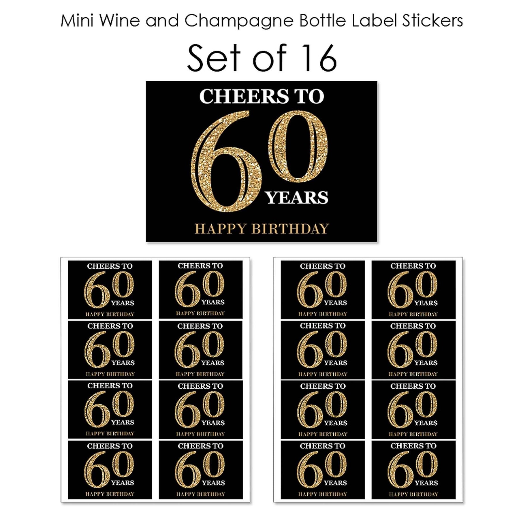 Big Dot of Happiness - Happy Retirement - Mini Wine and Champagne Bottle Label Stickers - Retirement Party Favor Gift for Women and Men - Set of 16