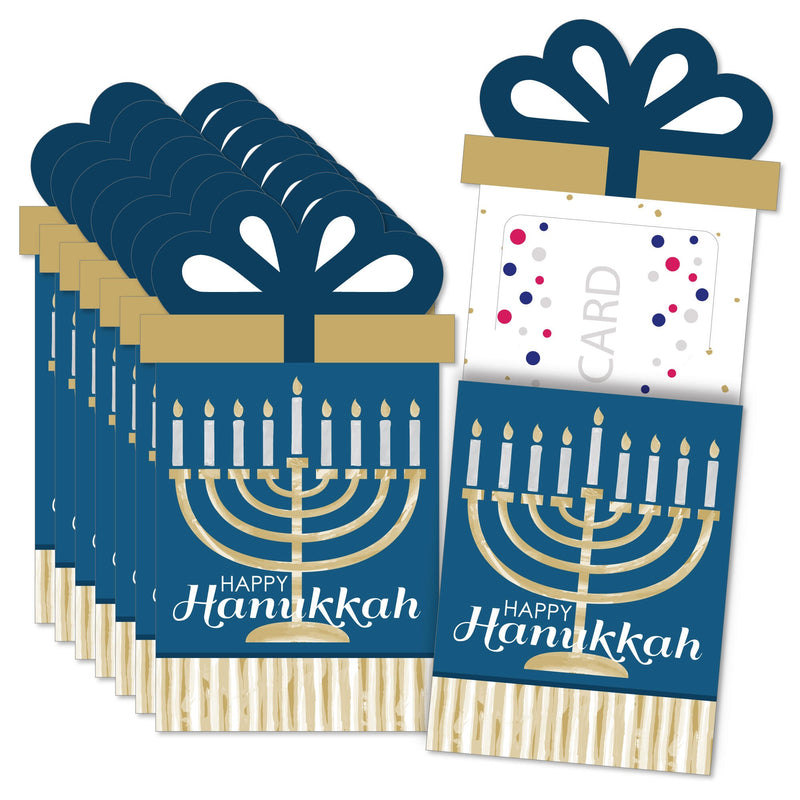 Happy Hanukkah - Chanukah Holiday Party Money and Gift Card Sleeves - Nifty Gifty Card Holders - Set of 8