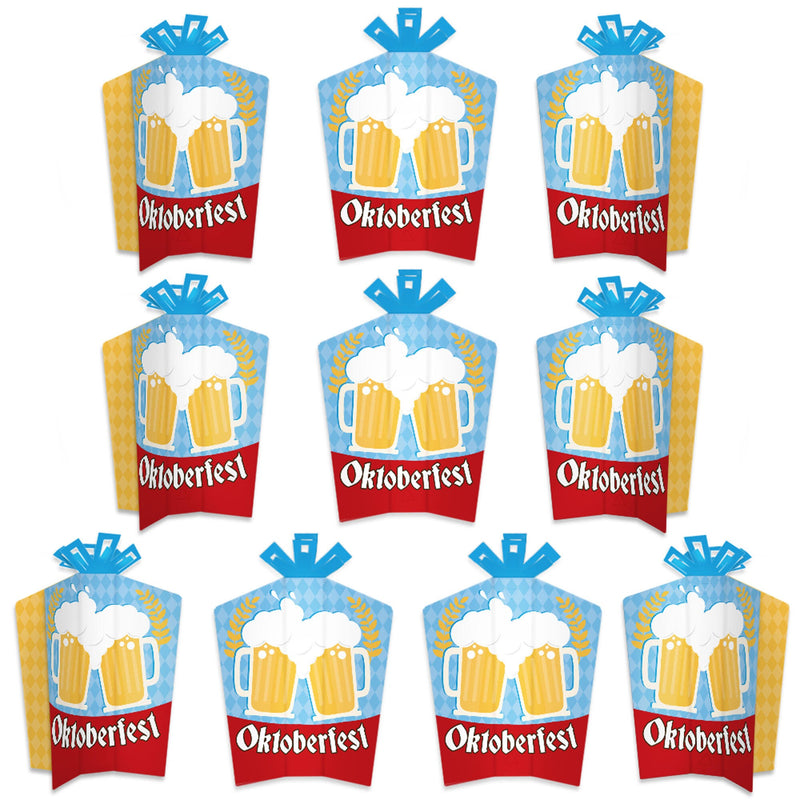 Oktoberfest - Table Decorations - German Beer Festival Fold and Flare Centerpieces - 10 Count