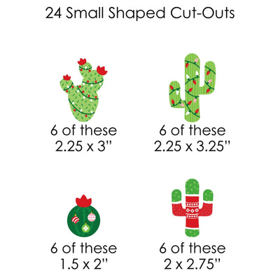 Merry Cactus - Christmas Cactus Party DIY Decorations - Clothespin Garland Banner - 44 Pieces