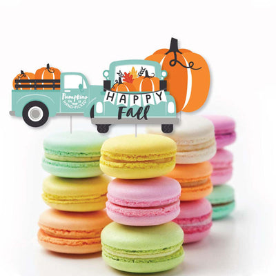 Happy Fall Truck - DIY Shaped Harvest Pumpkin Party Paper Cut-Outs - 24 ct