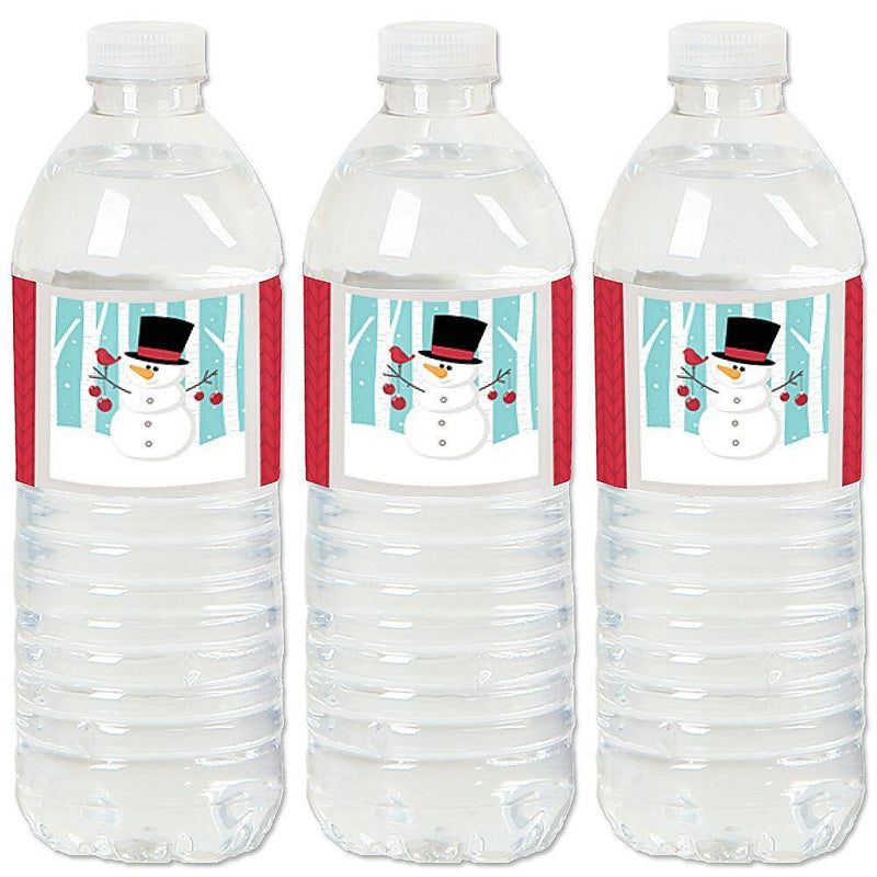 Let It Snow - Snowman - Christmas & Holiday Party Water Bottle Sticker Labels - Set of 20