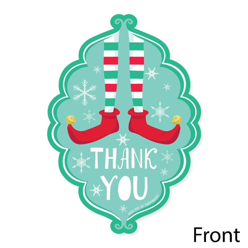 Elf Squad - Shaped Thank You Cards - Kids Elf Christmas and Birthday Party Thank You Note Cards with Envelopes - Set of 12