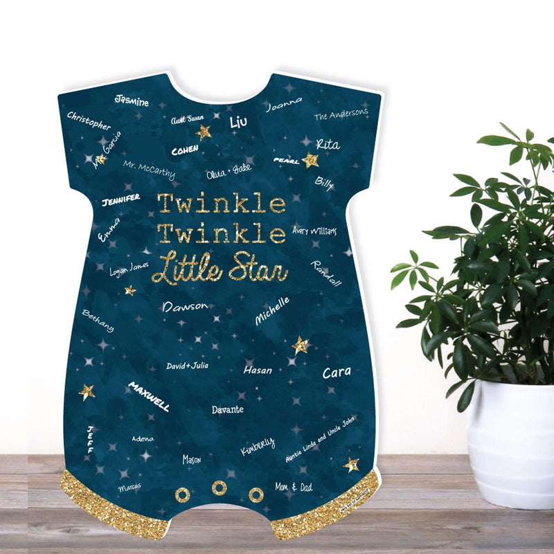 Twinkle Twinkle Little Star - Baby Bodysuit Guest Book Sign - Baby Shower Guestbook Alternative - Signature Mat