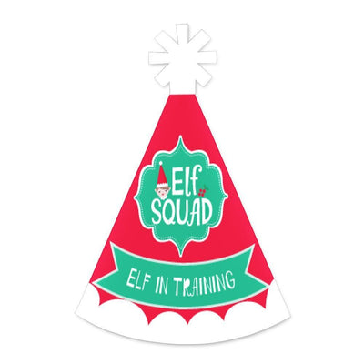 Elf Squad - Mini Cone Kids Elf Christmas and Birthday Party Hats - Small Little Party Hats - Set of 8