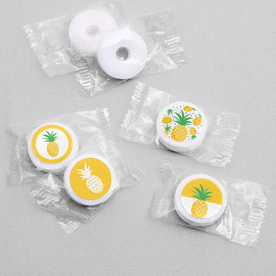 Tropical Pineapple - Summer Party Round Candy Sticker Favors - Labels Fit Hershey's Kisses - 108 ct