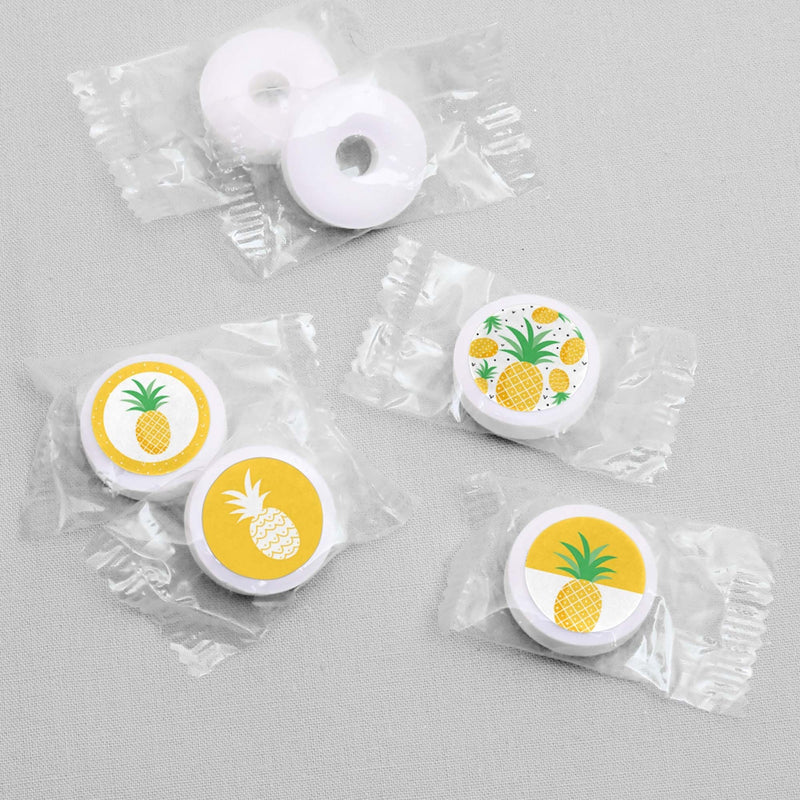 Tropical Pineapple - Summer Party Round Candy Sticker Favors - Labels Fit Hershey&