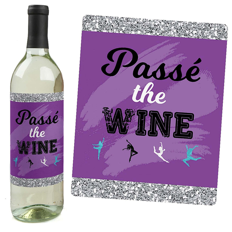 Must Dance to the Beat - Dance - Wine Bottle Gift Labels - Dance Party Decorations for Women and Men - Wine Bottle Label Stickers - Set of 4