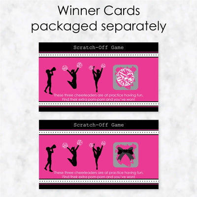 We've Got Spirit - Cheerleading - Birthday Party or Cheerleader Party Scratch Off Cards - 22 Count