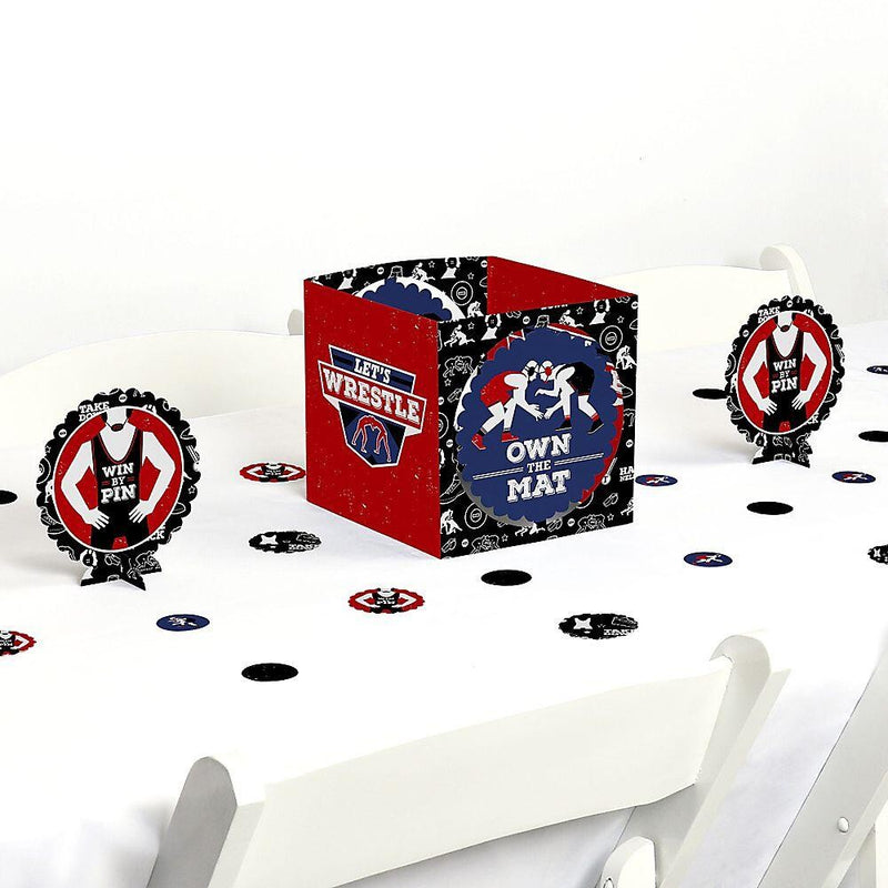 Own The Mat - Wrestling - Birthday Party or Wrestler Party Centerpiece and Table Decoration Kit