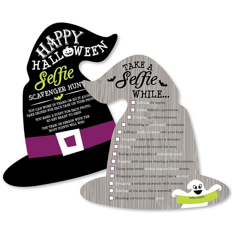 Happy Halloween - Selfie Scavenger Hunt - Witch Party Game - Set of 12