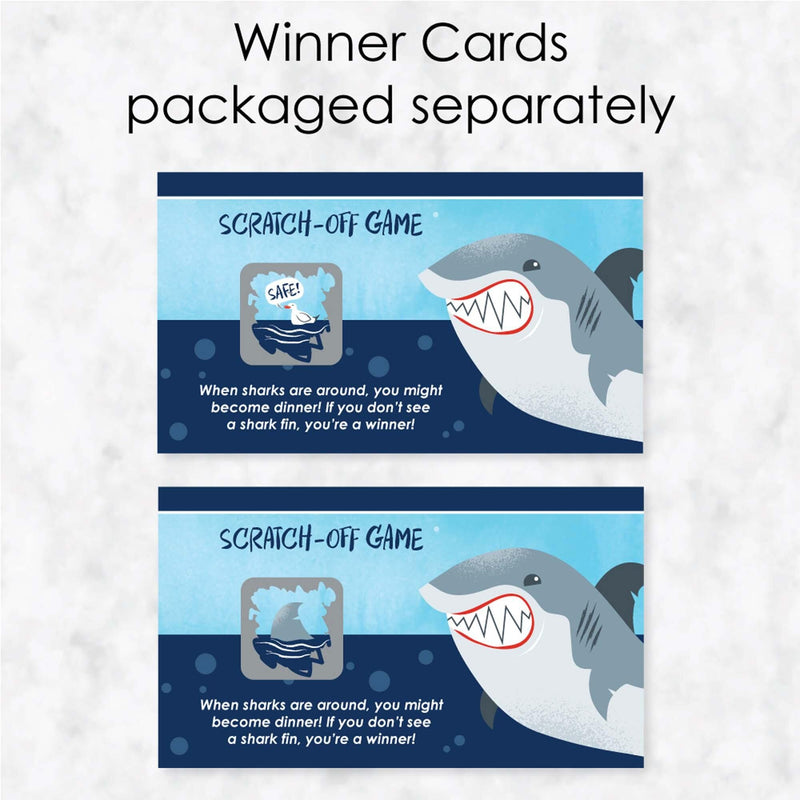 Shark Zone - Jawsome Shark Party or Birthday Party Scratch Off Cards - 22 Cards