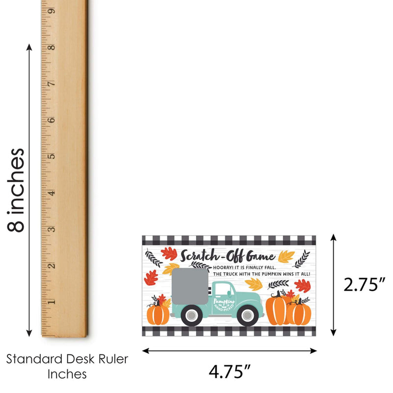 Happy Fall Truck - Harvest Pumpkin Party Game Scratch Off Cards - 22 Count