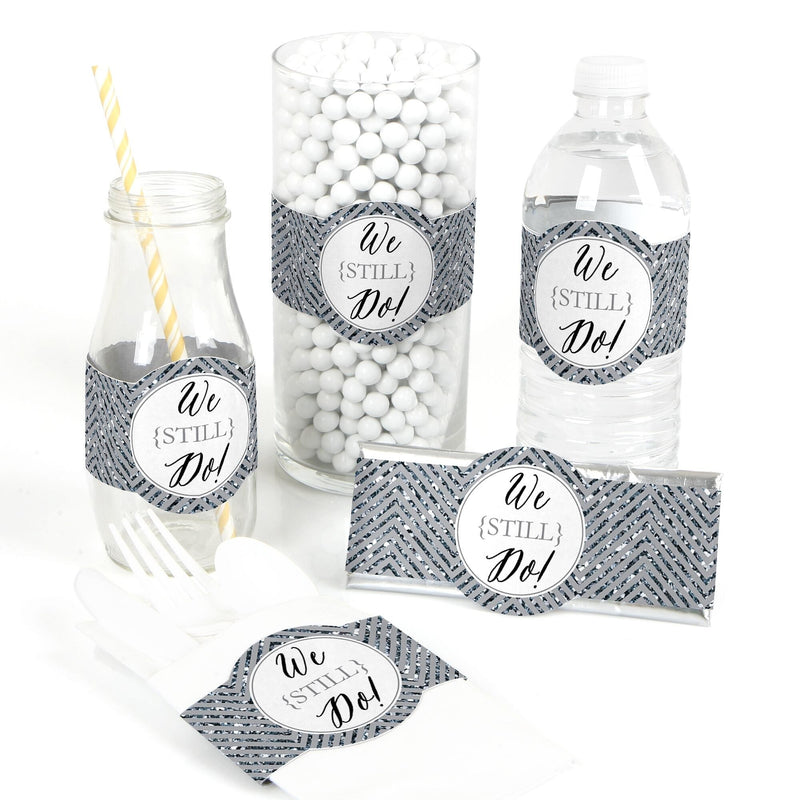 We Still Do - 25th Wedding Anniversary - DIY Party Wrappers - 15 ct