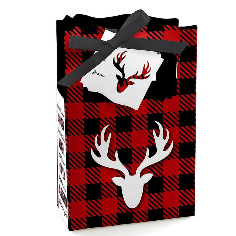 Prancing Plaid - Christmas and Holiday Buffalo Plaid Party Gift Boxes - 12 Count