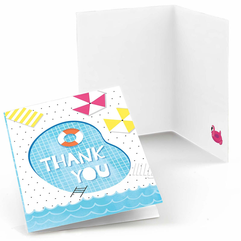 Make A Splash - Pool Party - Summer Swimming Party or Birthday Party Thank You Cards - 8 ct