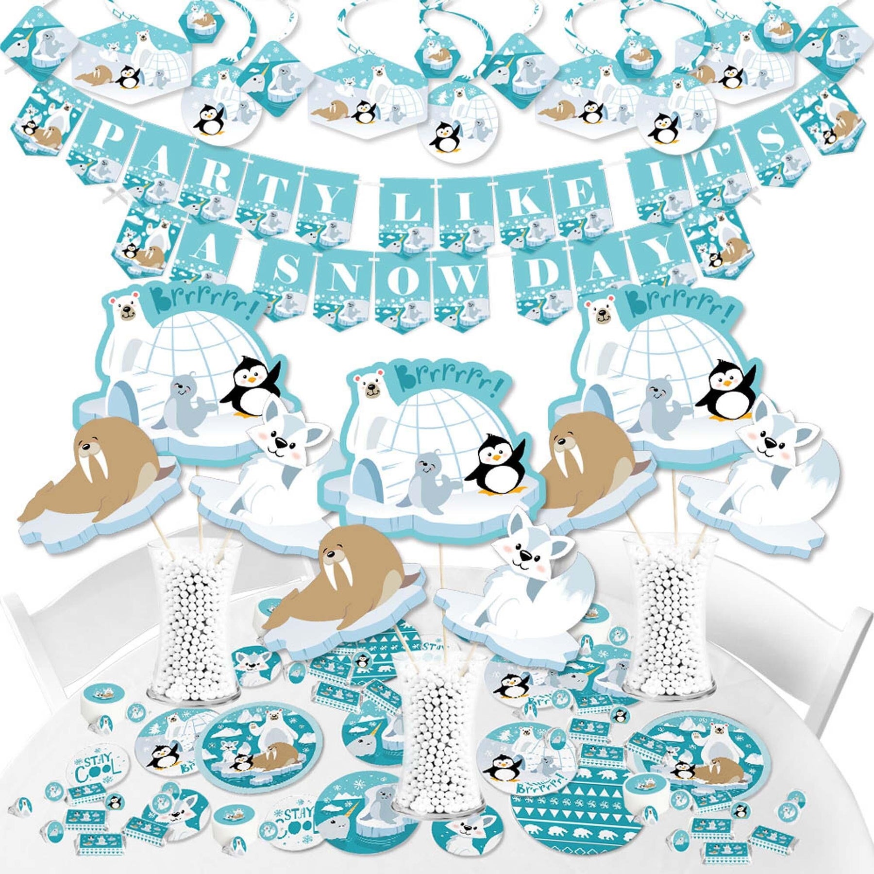 Arctic Polar Animals - Mini Candy Bar Wrapper Stickers Winter