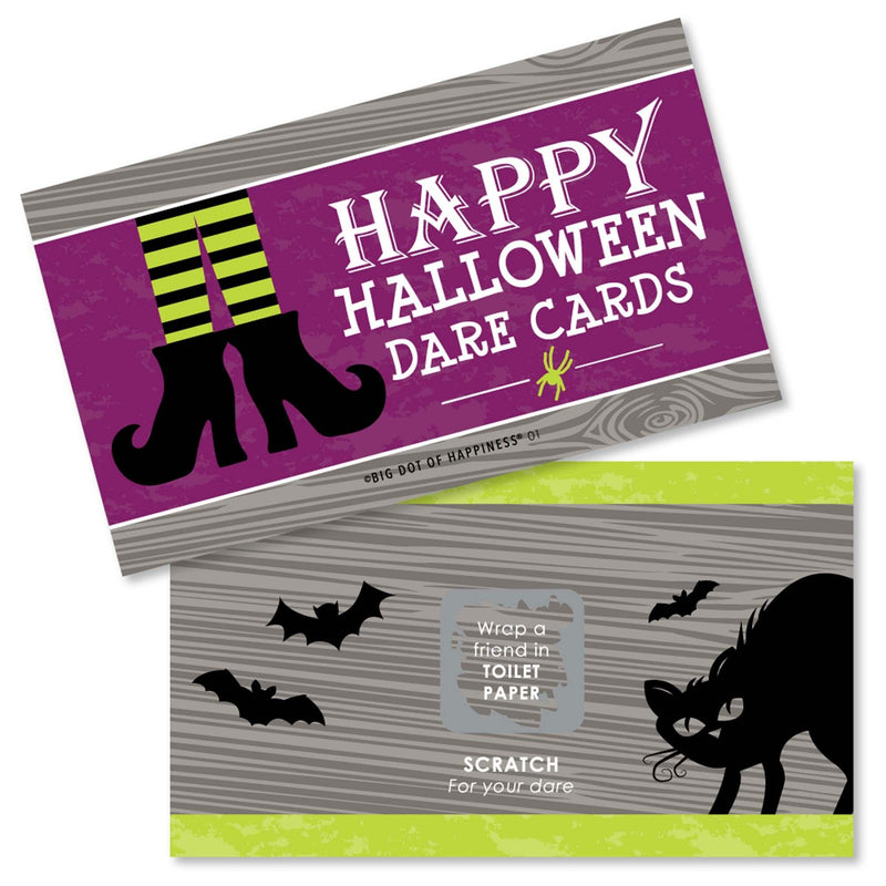 Happy Halloween - Witch Party Game Scratch Off Dare Cards - 22 Count