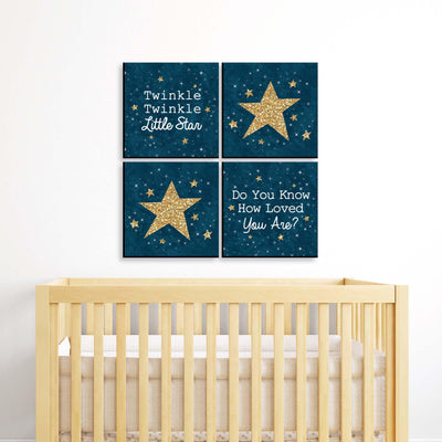 Twinkle Twinkle Little Star - Nursery Decor - 11 x 11 inches Kids Wall Art - Baby Shower Gift Ideas - Set of 4 Prints for Baby's Room