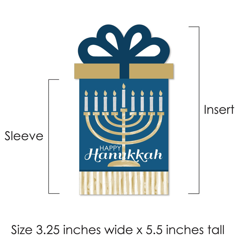 Happy Hanukkah - Chanukah Holiday Party Money and Gift Card Sleeves - Nifty Gifty Card Holders - Set of 8