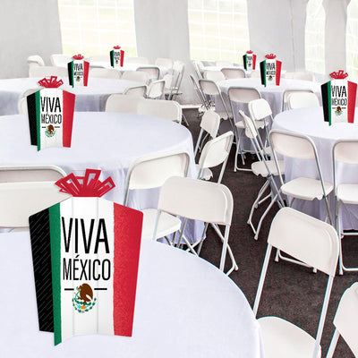 Viva Mexico - Table Decorations - Mexican Independence Day Party Fold and Flare Centerpieces - 10 Count