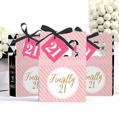 Finally 21 Girl - 21st Birthday - Party Favor Boxes - Set of 12