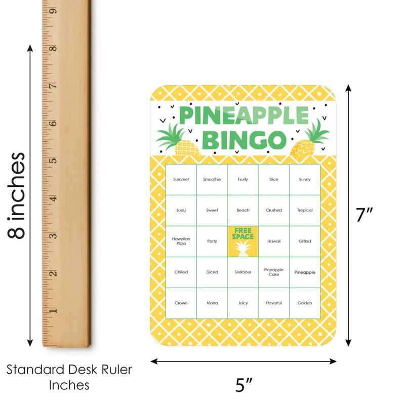 Tropical Pineapple - Bingo Cards and Markers - Summer Party Bingo Game - Set of 18