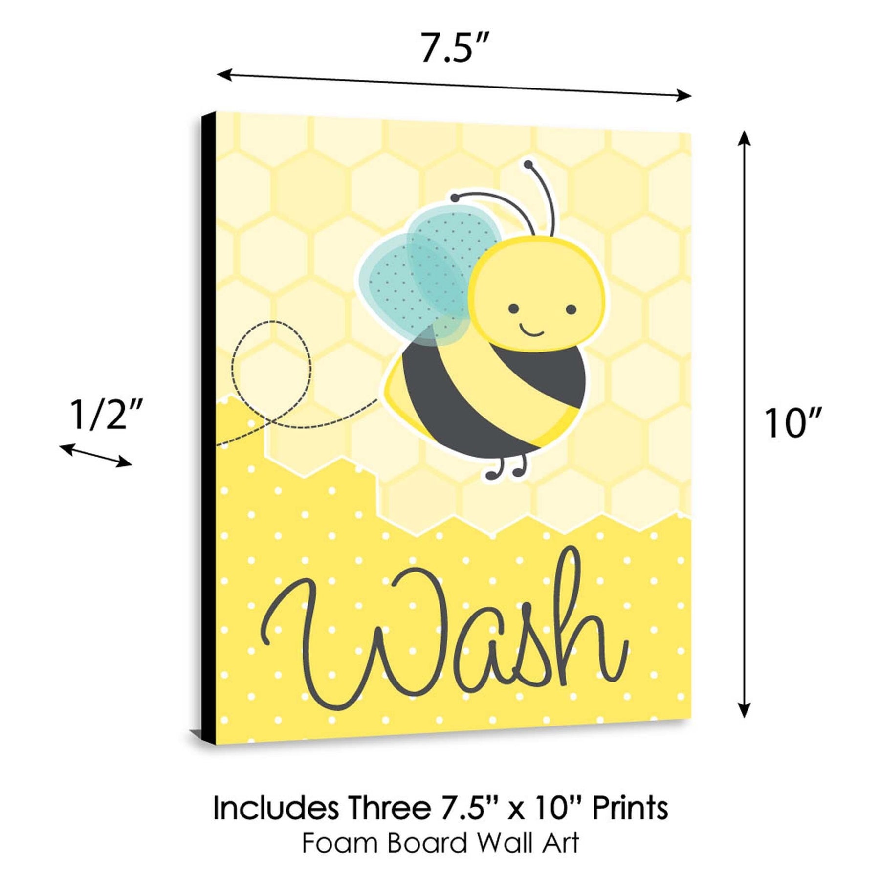 Big Dot of Happiness Little Bumblebee - Bee Kids Bathroom Rules